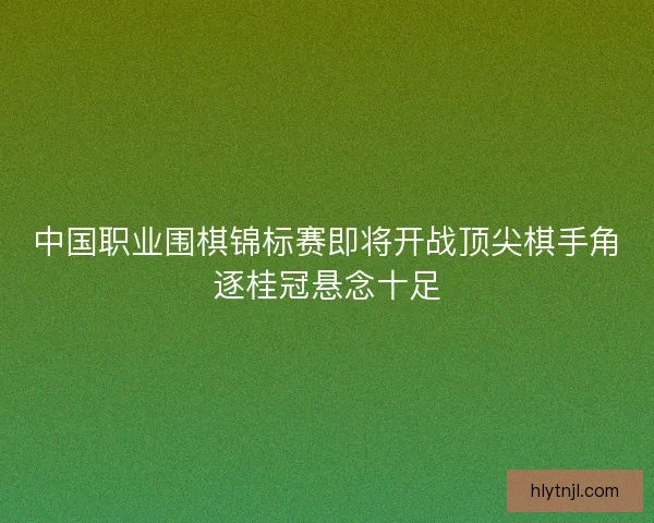 中国职业围棋锦标赛即将开战顶尖棋手角逐桂冠悬念十足 中国职业围棋锦标赛即将开战顶尖棋手角逐桂冠悬念十足